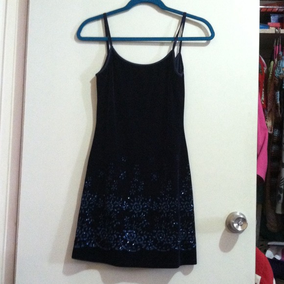 Vintage Dresses & Skirts - Vintage Velvet blue dress