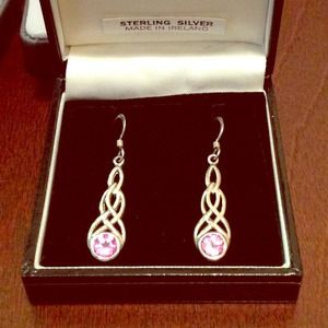 Sterling Silver Pink Earrings