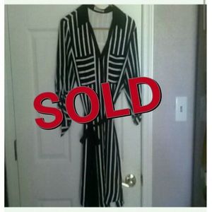*SOLD* Black and white striped dress