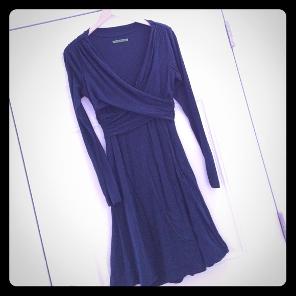 Navy Cotton Wrap Dress