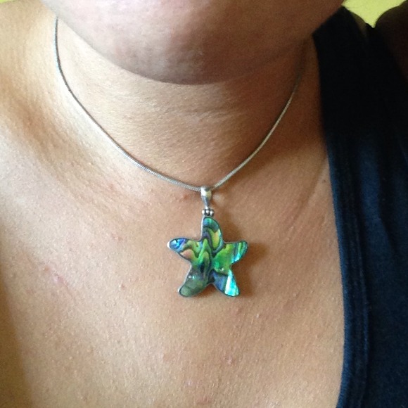 Silver Starfish Abalone pendant