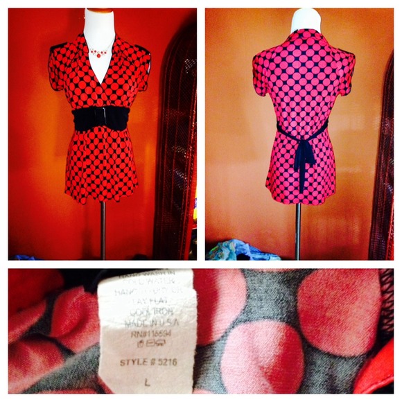 Deep v-neck empire waist top - Picture 2 of 2