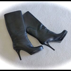 Balenciaga Tall Black Leather Boots