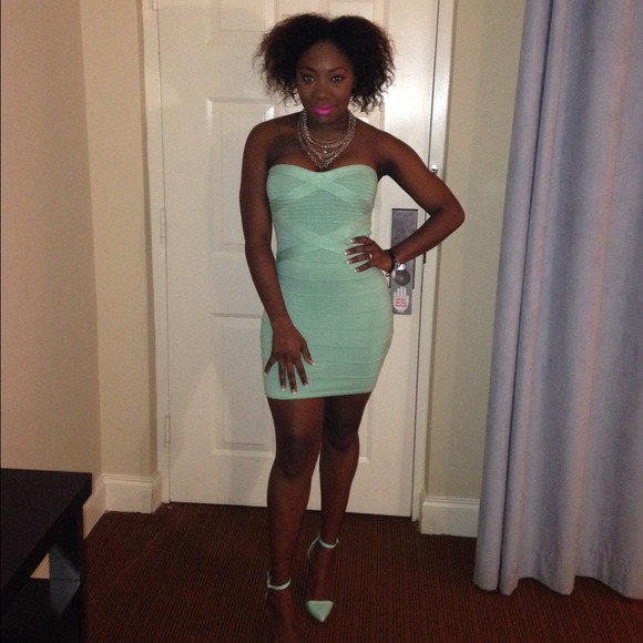 Mint green bandage dress