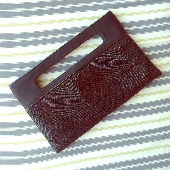 NEW BCBG Max Azria Black Sequin Clutch Handbag - Picture 1 of 4