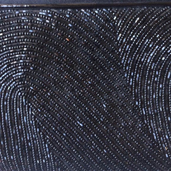 NEW BCBG Max Azria Black Sequin Clutch Handbag - Picture 2 of 4