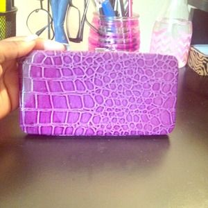 Purple  animal print wallet clutch 😍