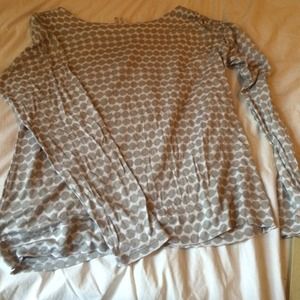 Never worn loft gray and white polka dot shirt