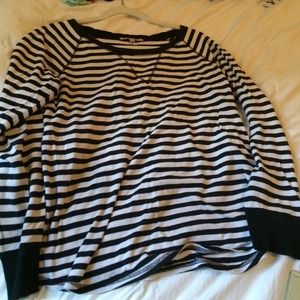 Black and white striped gap used shirt