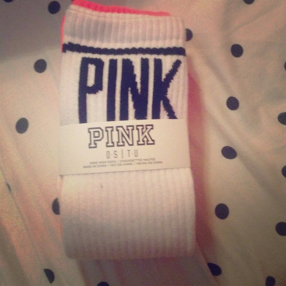 PINK, knee high socks! Never worn or opened