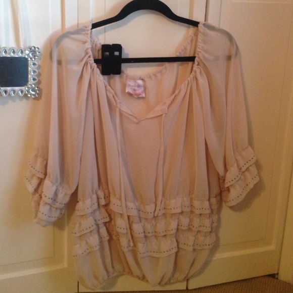 Sheer tan blouse