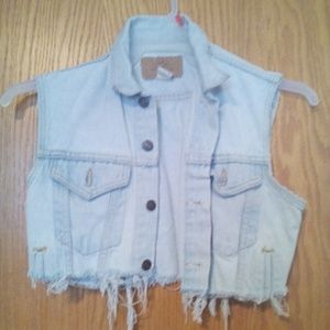 Light jean crop jacket
