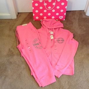 SOLD!! Victoria's Secret PINK hoodie and crop pant