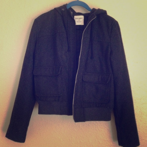 Old Navy Outerwear - Black/grey coat with hood