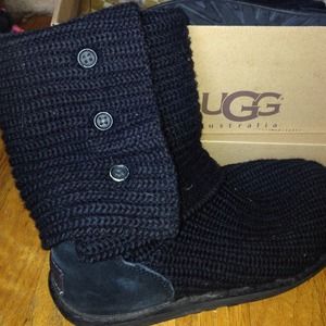 Black uggs with buttons