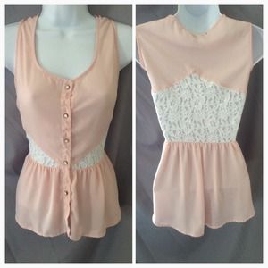 Pink Top with lace💕