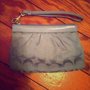 Baby blue coach wristlet