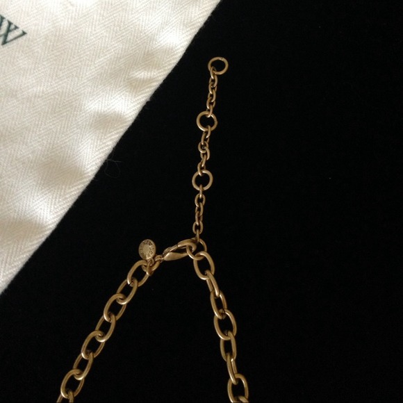 Sold!  J.Crew Navy Crystal Floret Gold Necklace - Picture 4 of 4