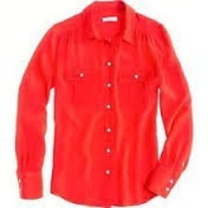 J.Crew Blythe Blouse in Vibrant Flame