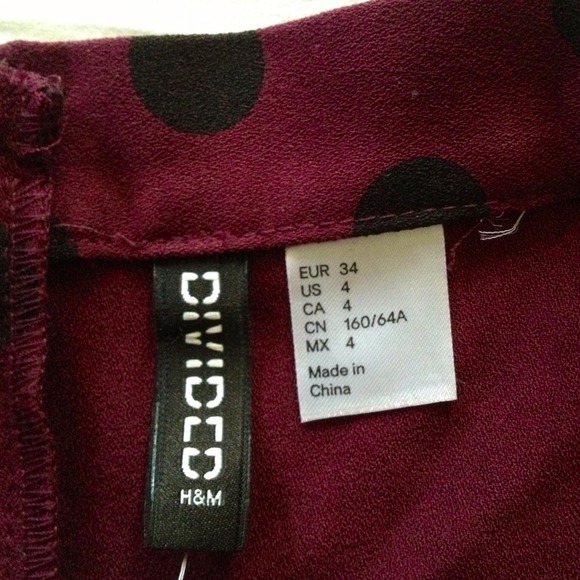 Burgundy A-line Polka Dot Skirt - Picture 3 of 3