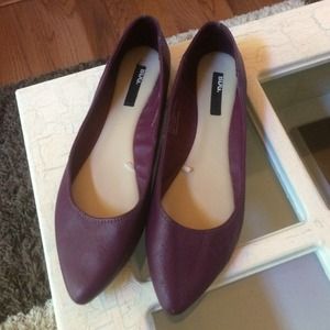 Purple leather flats
