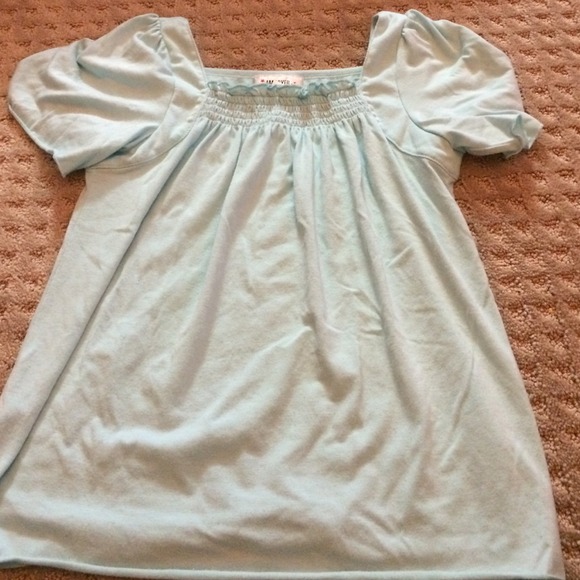 cute light blue top!