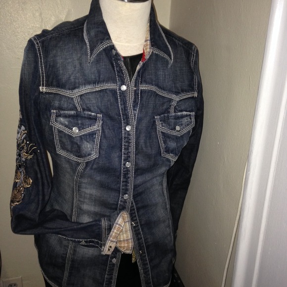 Denim button down shirt