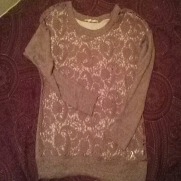 Burgundy Maurice's lace sweater