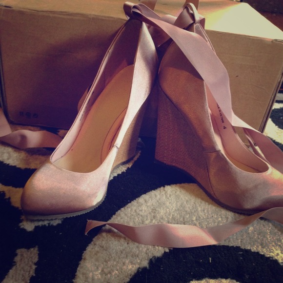 ASOS satin wedges.