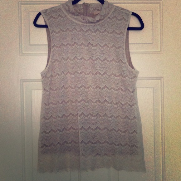 BR High Collar Lace Blouse