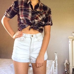 American Apparel High Waisted Denim Shorts