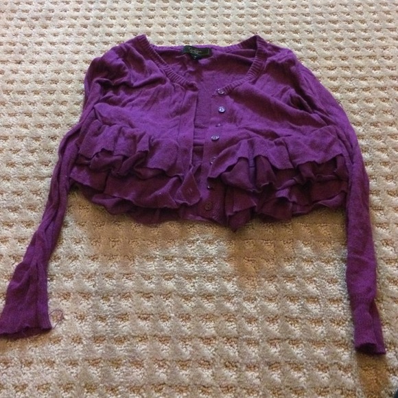 cute purple sweater!