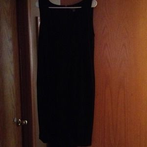 Short black stretch dress .