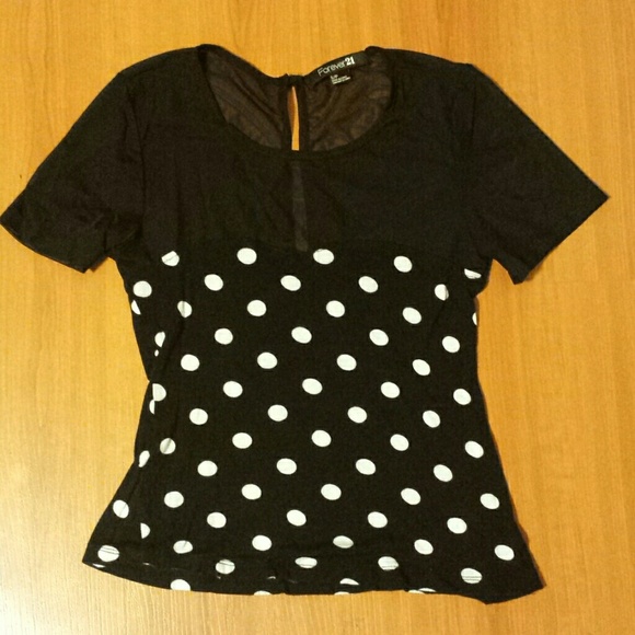 Black polkadot blouse