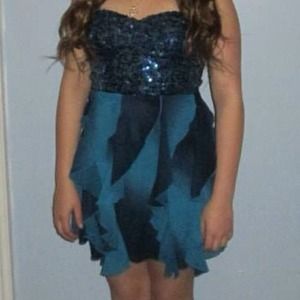 Strapless Blue Dress by Speechless