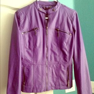 Purple leather jacket