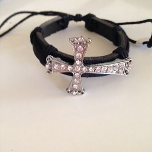 Leather Cross bracelet