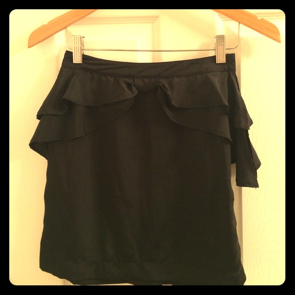 Black ruffled skirt