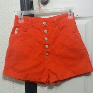 *SOLD*Orange thrifted shorts