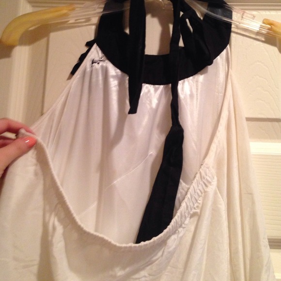 White Ruffle Halter Cocktail Dress - Picture 3 of 3