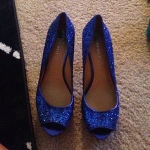Blue Sequin Glitter Heels