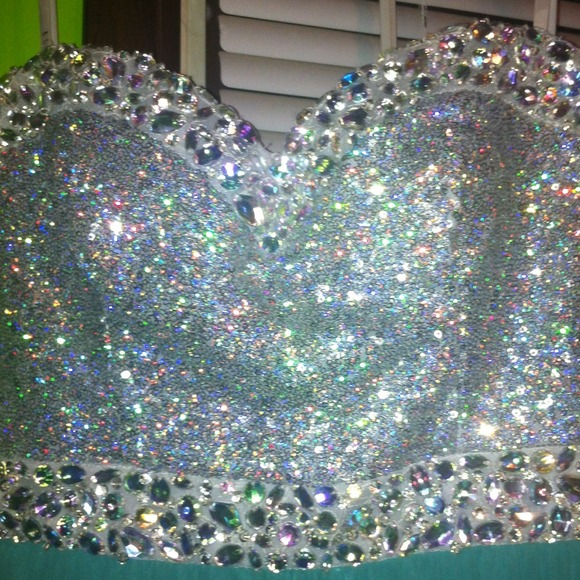 Aqua with sequin homecoming/prom dress!