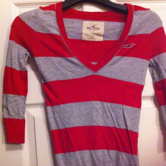Stripe hollister 3/4 sleeve top