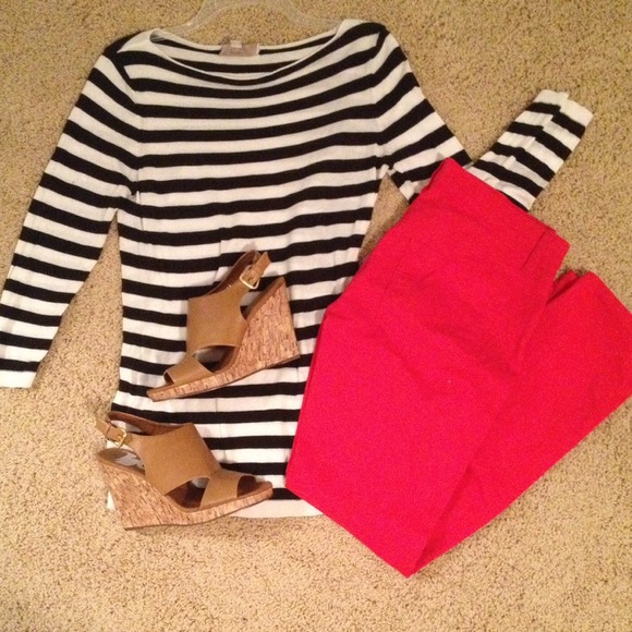 LOFT Tops - Black and white stripe LOFT top