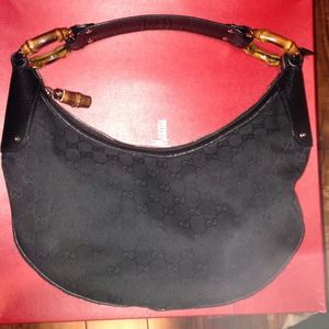 Gucci hobo bag w bamboo ring and tossle