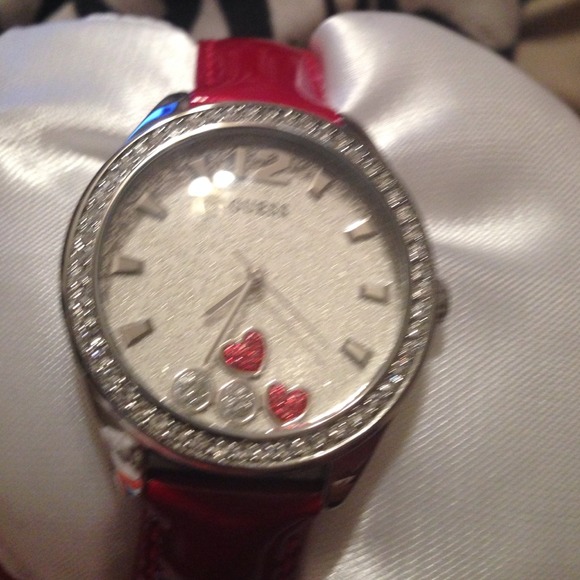 Brand new red heart guess watch