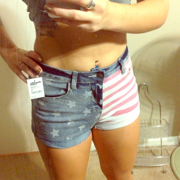 🇺🇸American flag high waisted shorts