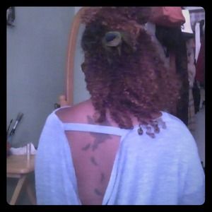 Blue open back crop top
