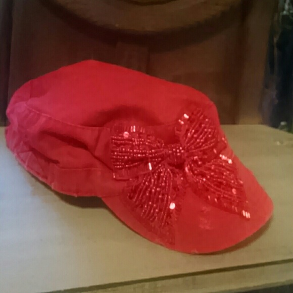 Red bow baseball cap - Picture 2 of 4