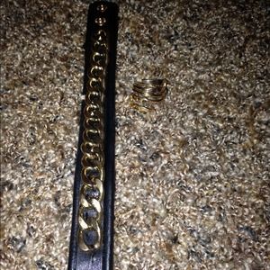 gold bracelet & ring
